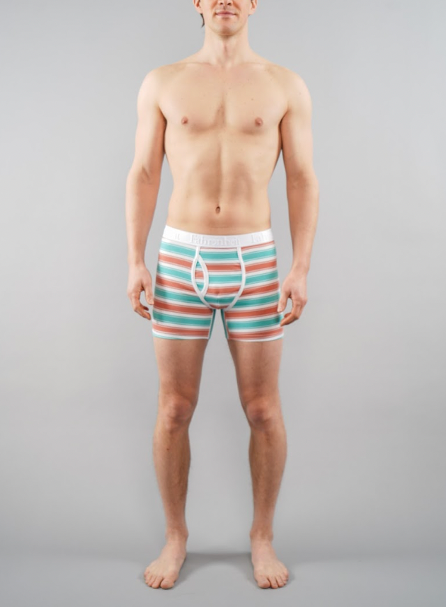 Newman Boxer Brief | Koral &amp; Grøn Stribet