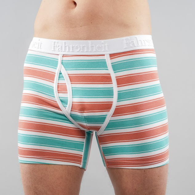 Newman Boxer Brief | Koral &amp; Grøn Stribet