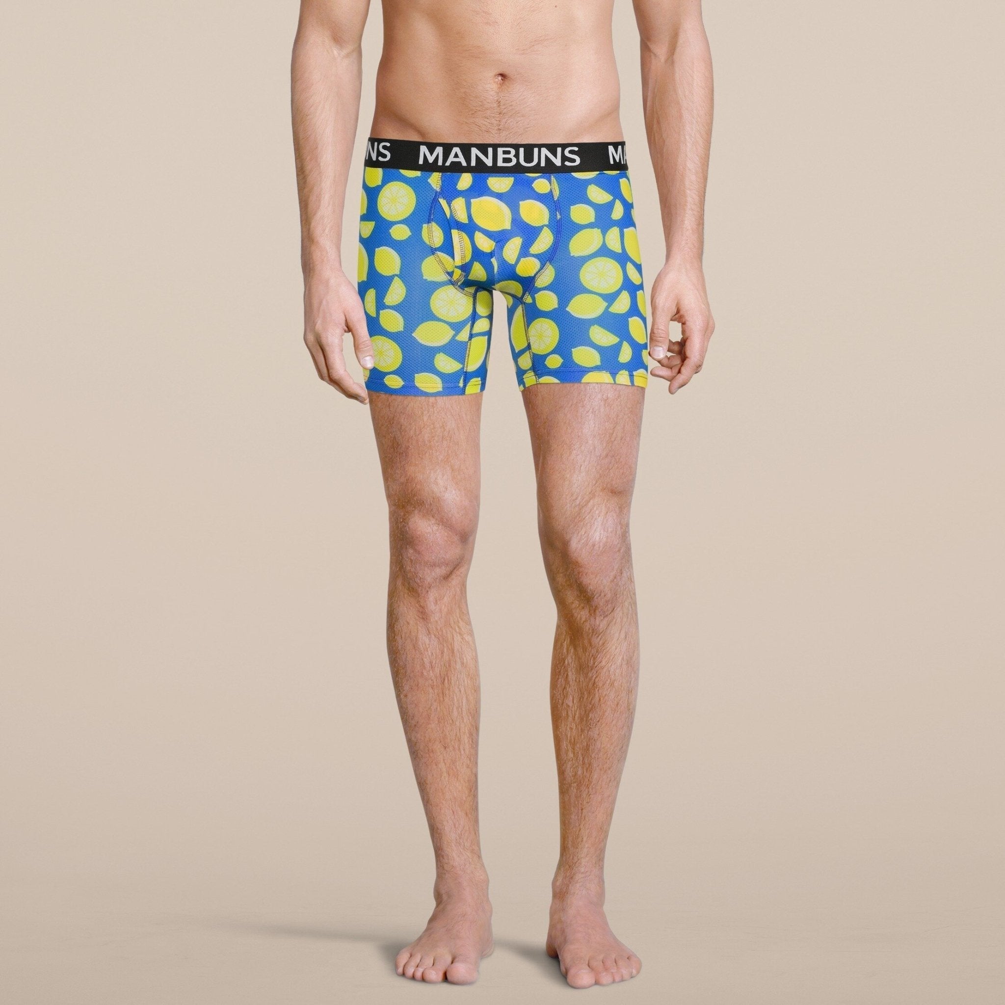 Herreundertøj med citronfarvet boxershorts
